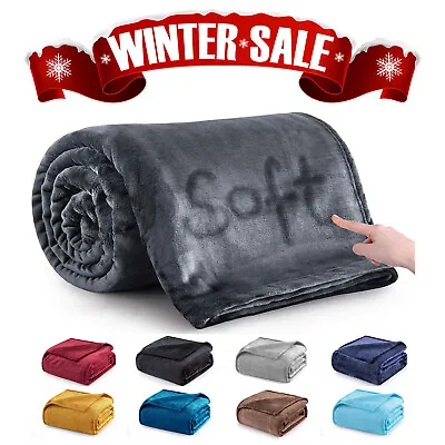 £22.99 • Buy Fleece Blanket Large Sofa Throw Light Weight Faux Fur Mink Double & King Size