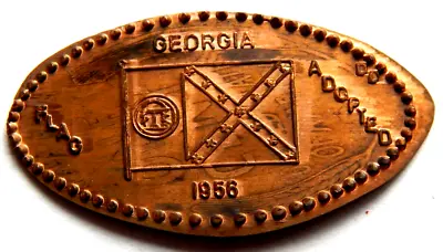 1958 Elongated Wheat Cent Georgia State Flag Adopted 1956 Fully Visible Reverse! • $0.99
