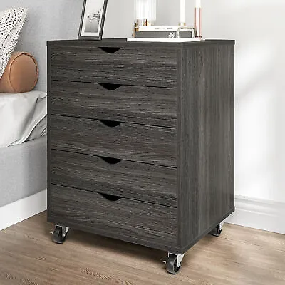 5-Drawer File Cabinet Mobile Filing Storage Casters Organizer For Home Office • $60.83