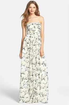 Erin Fetherston Isabelle Floral Strapless Maxi Dress Size 6 Summer Trend • $68.99