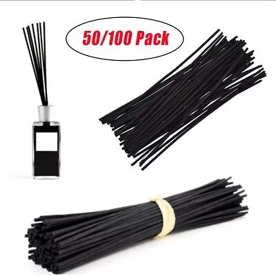 Black Rattan Reed Diffuser Sticks Replacement Fiber Essential Oil 20cm AU • $12.57