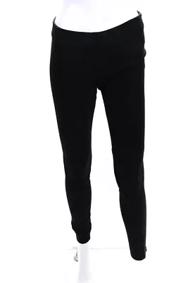 Vince Womens Suede Elastic Waist Mid Rise Slim Cut Pants Leggings Black Size XS • $59.79