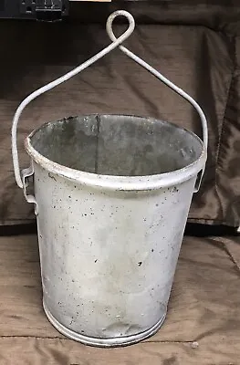 Antique Vintage Loop Handle Galvanized Metal Well Water Bucket  Farm Primitive • $79.99