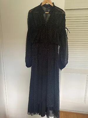 $36 • Buy Asos Design Black Polka Dot Maxi Dress