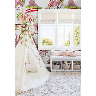 £233.29 • Buy Japanese Removable Wallpaper Pink And White Wall Mural Wall Decor