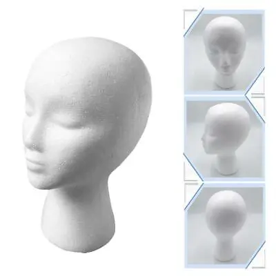 Polystyrene Unisex Foam Mannequin Head Display Model Dummy Female Wigs Stand New • $9.56