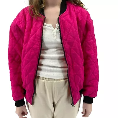 Vintage Pacer Reversible Puffer Jacket Coat Size Medium Hot Pink 1990s Y2K  • $65