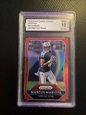 2015 Prizm Marcus Mariota #264 Red Prizm Rookie PDA Gem 10 • $6