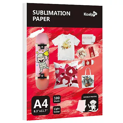 Koala Sublimation Paper 100 Sheets Inkjet Printer W/ Sublimation Ink A4 8.5x11 • $12.99