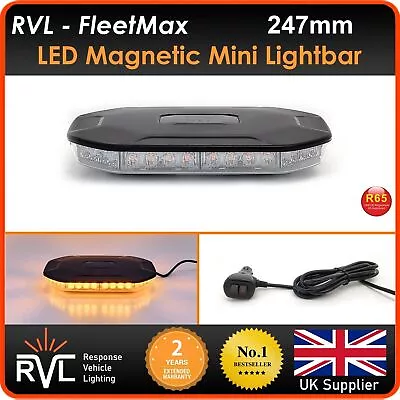 Fleetmax Magnetic Amber LED Mini Light Bar Flashing Warning Beacons 12/24V 247mm • £55.20