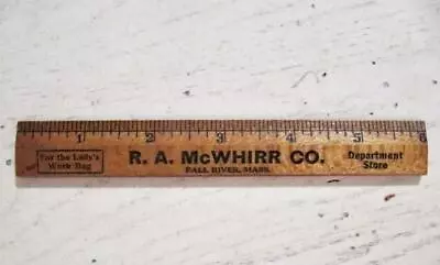 Wood Ruler Advertising R. A. McWhirr Department Store Fall River MA 6  Vintage • $13.64