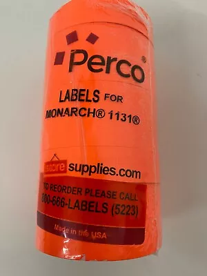 Perco Red Labels For MONARCH* 1131 Pricing Gun 1 Sleeve 8 Rolls New • $14.88