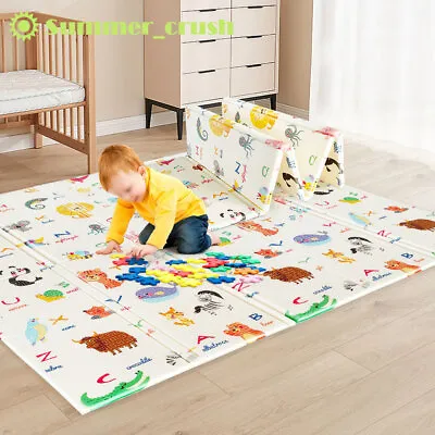 2Side Baby Play Mat Crawling Soft Blanket Folding Cartoon Waterproof Picnic • £22.99