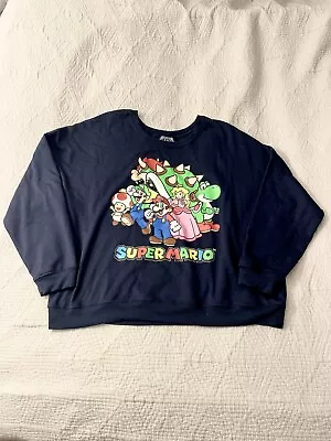 Black Super Mario Brothers Sweatshirt Long Sleeves Sz XXL • $8.99