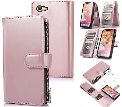$15.50 • Buy Oppo A59 F1s Multifunction Pu Leather Wallet Case 10 Cards Zip Pouch