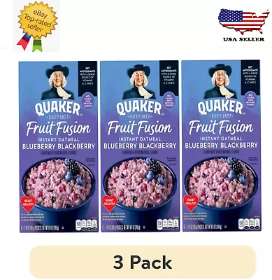 Quaker Instant Oatmeal Fruit Fusion Blueberry Blackberry 8.4 Oz 6 Pac (3 Pack) • $21.88