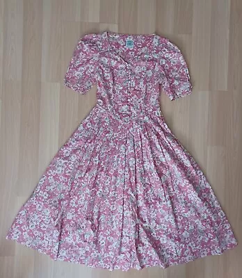 Vintage 70s Laura Ashley Pink Floral Cottagecore Princess Dress Barbie (US 10) • $104.99