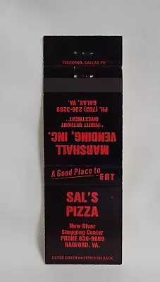 Vintage Sal's Pizza Marshall Vending Matchbook Cover Virginia Advertising Empty • $12.99