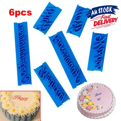 6PCS Letter Fondant Mould Cookie Cake Biscuit Cutter Handwrite Alphabet • $10.25