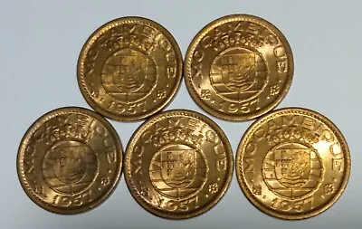1957 Mozambique 50 Centavos Bronze (5 Coins) • $6.48