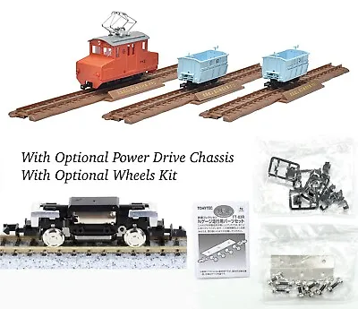 HOn30/HOe Tomytec Steeple Cab Electric Locomotive/Tipper Cars Set W/Power Drive • $164.99