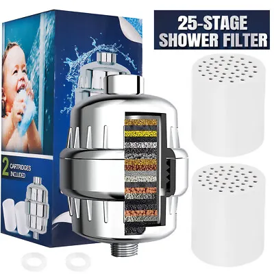 25 Stage Shower Head Filter Bath Hard Water Filters To Remove ChlorineFluoride • $28.99