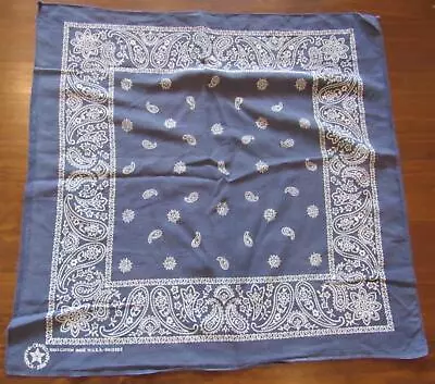 Vintage Faded Blue Bandana RN13962 | All Cotton | Made In USA • $19.99