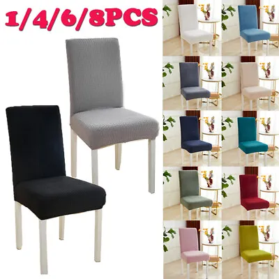 $11.38 • Buy 1-8 PCS Dining Chair Covers Spandex Cover Stretch Washable Wedding Banquet Party