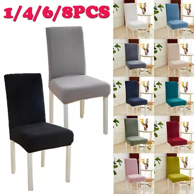 1-8 PCS Dining Chair Covers Spandex Cover Stretch Washable Wedding Banquet Party • $11.38