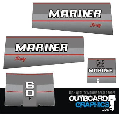 Mariner 60hp Two Stroke Outboard Engine Decals/sticker Kit (1990's) • $46.48