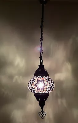 £25.98 • Buy Turkish Moroccan Glass Mosaic Hanging Lamp Ceiling Light Chandeliers Free Bulb