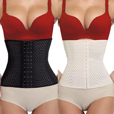 WAIST TRAINER CORSET Breathable Tummy Girdle Belt Sport Body Shaper Control Lady • £4.99