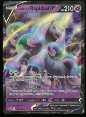 $5.49 • Buy Galarian Rapidash V SWSH111 Full Art - 2021 Pokemon Black Star Promo NM