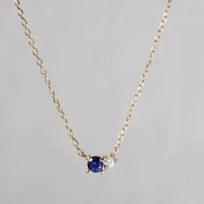 2Ct Round Cut Lab-Created Sapphire Women Pretty Necklace 14K Yellow Gold Plated • $100.79