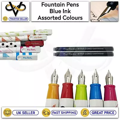 Uno Istyle Fountain Pen Fine Nib With 2 Extra Blue Ink Cartridge Smooth Flow Ink • £2.79