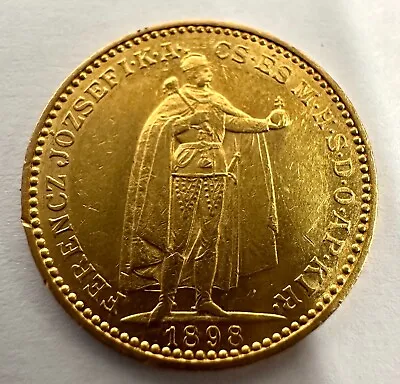 1898-KB Kremnica Hungary 20 Korona I Ferenc Jozsef Gold Coin • $719.99