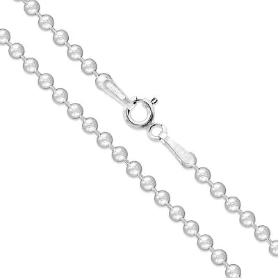 16  Sterling Silver Necklace Italian Ball Bead Chain 925 Italy New USA Wholesale • $7.99