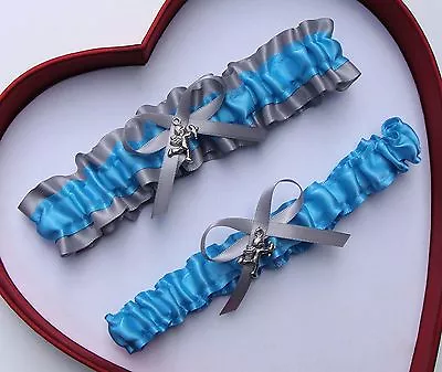 NEW Gorgeous Turquoise Silver Wedding Garter Prom Homecoming GetTheGoodStuff A+ • $11.96