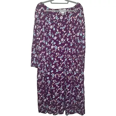 The Vermont Country Store Size 3X Dress Mumu 100% Cotton Cottagecore Purple • $38.95