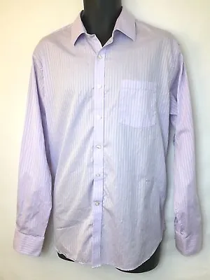 Michael Kors Men's Long Sleeve Dress Shirt Purple With Stripes Size 16.5 34/35 • $9.98