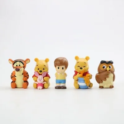 Winnie Pooh Cake Toppers Figures Kids Birthday Cake Decoration Toys Homemade  • $12.62