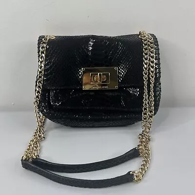 Michael Kors Gold Chain Patent Leather Shoulder Bag Medium Size Evening Bag • $69.98