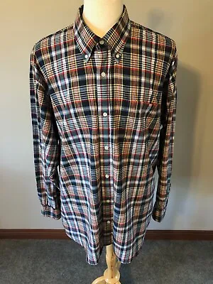 Men's J Press Indian Madras Plaid Cotton Button-down Shirt-XXL • $89.99