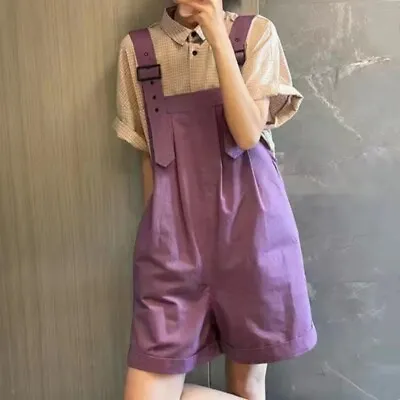 Womens Loose Fashion Wide Legs Suspender Shorts Summer Casual Pockets Jumpsuits • $26.65