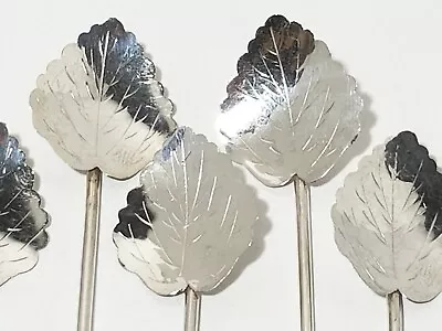 10 Artisian Mexican Silver Leaf Stirring Straw Spoon Sticks Mint Julep Sterling  • $138.99