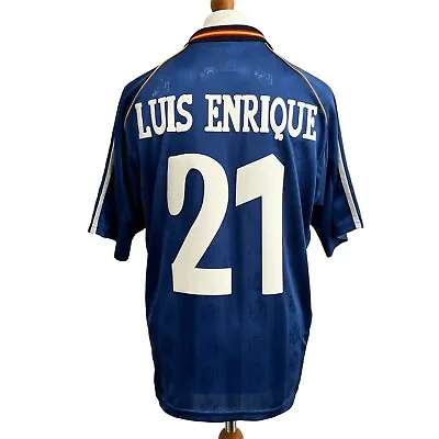 LUIS ENRIQUE 21 SPAIN 1999/00 Adidas Away Football Shirt (L) International 90s • £84.99