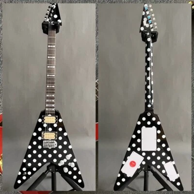 $288 • Buy Randy White Dot Style Black V Shape Electric Guitar Tremolo Bridge Fast Shipping