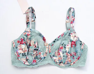 M & S Rosie Autograph Minimiser Bra Silk Lace Blue Mix Marks Spencer • £11.99