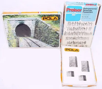 Pola Germany HO 1:87 RAILWAY TUNNEL & BRIDGE PILLARS & FIGURES 3x Model Kit Set! • $29.99