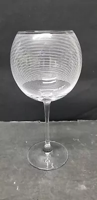 Fine European Mikasa Cheers Wine Goblet Glass Balloon Horizontal Lines 9 1/8  • $7.99